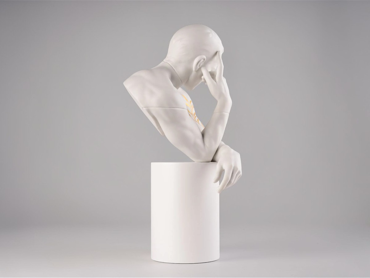 Lladró Reflections Of Nature Him Sculpture White And Gold