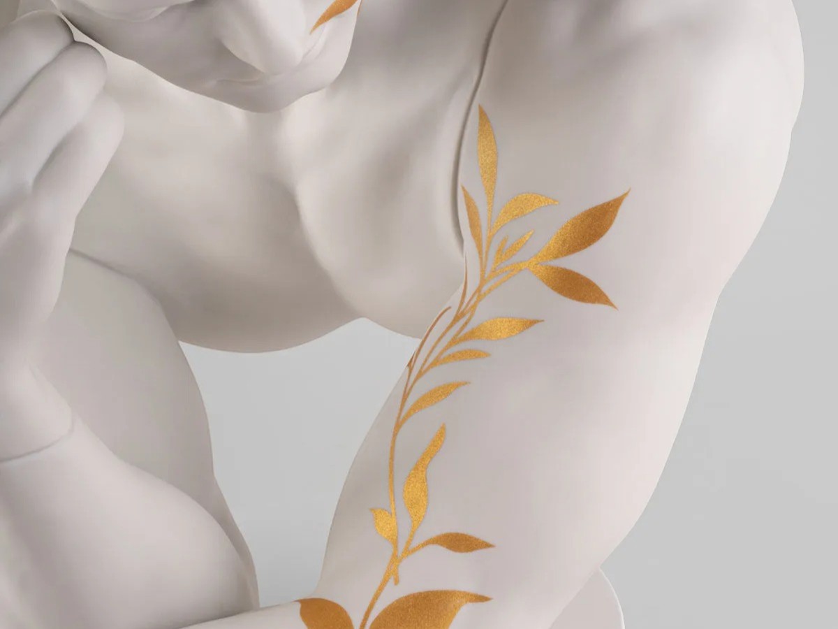Lladró Reflections Of Nature Him Sculpture White And Gold