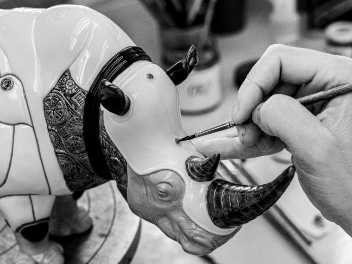Lladró Cyborg Rhino Sculpture