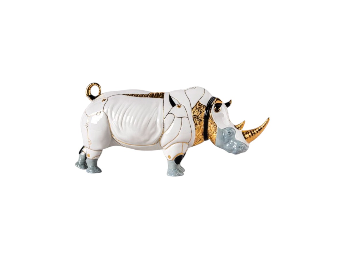 Lladró Cyborg Rhino Sculpture