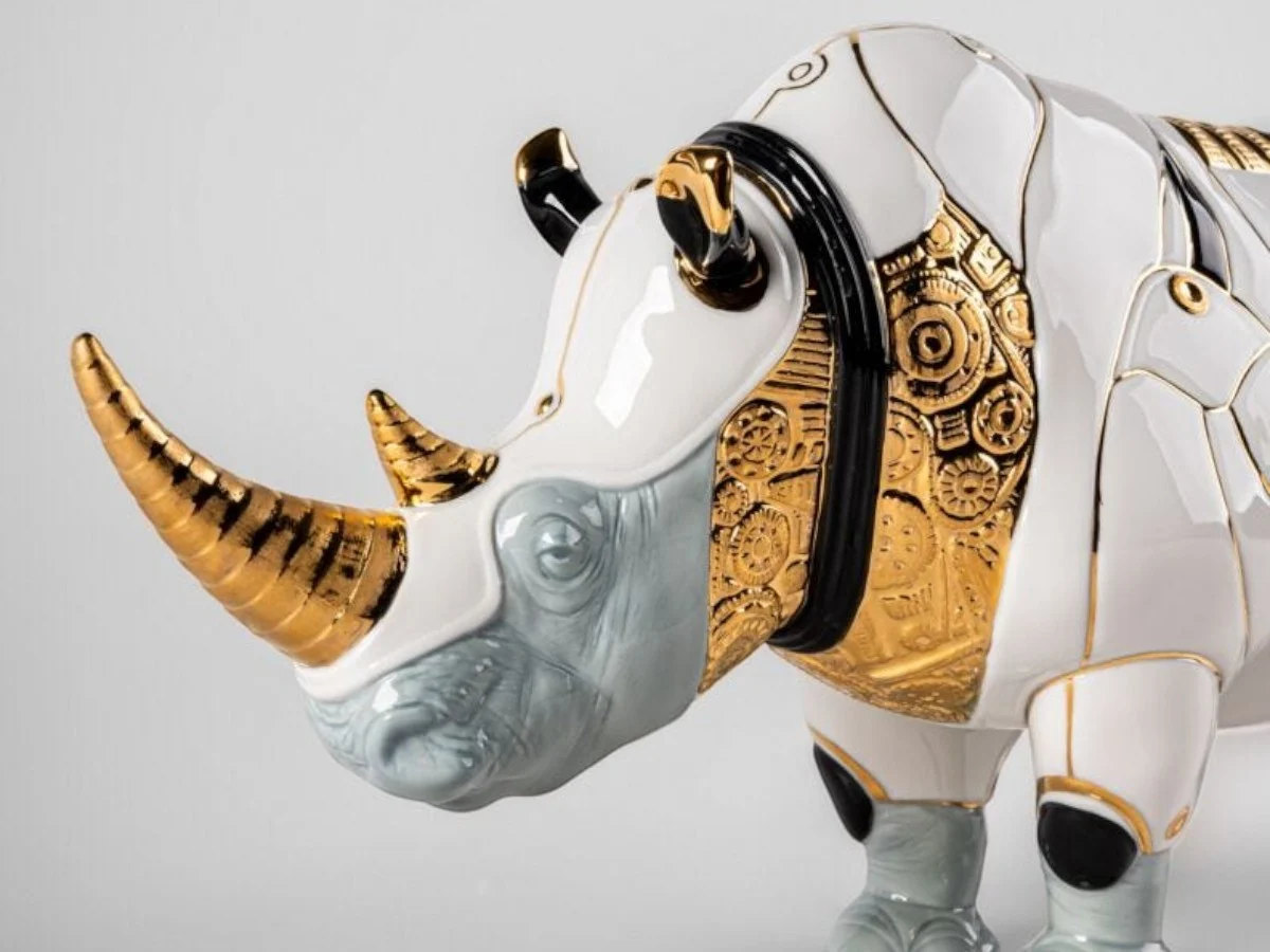 Lladró Cyborg Rhino Sculpture
