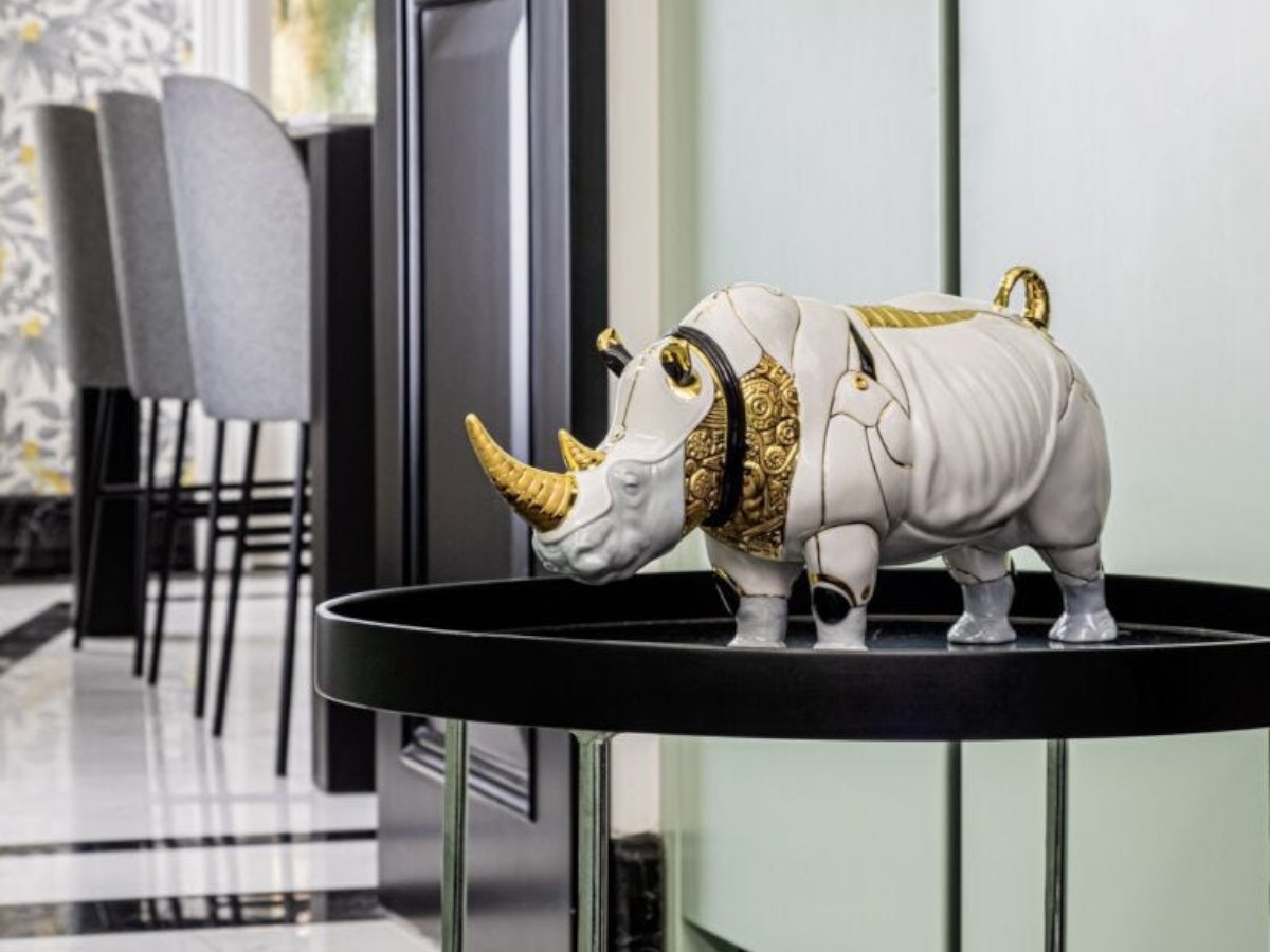 Lladró Cyborg Rhino Sculpture