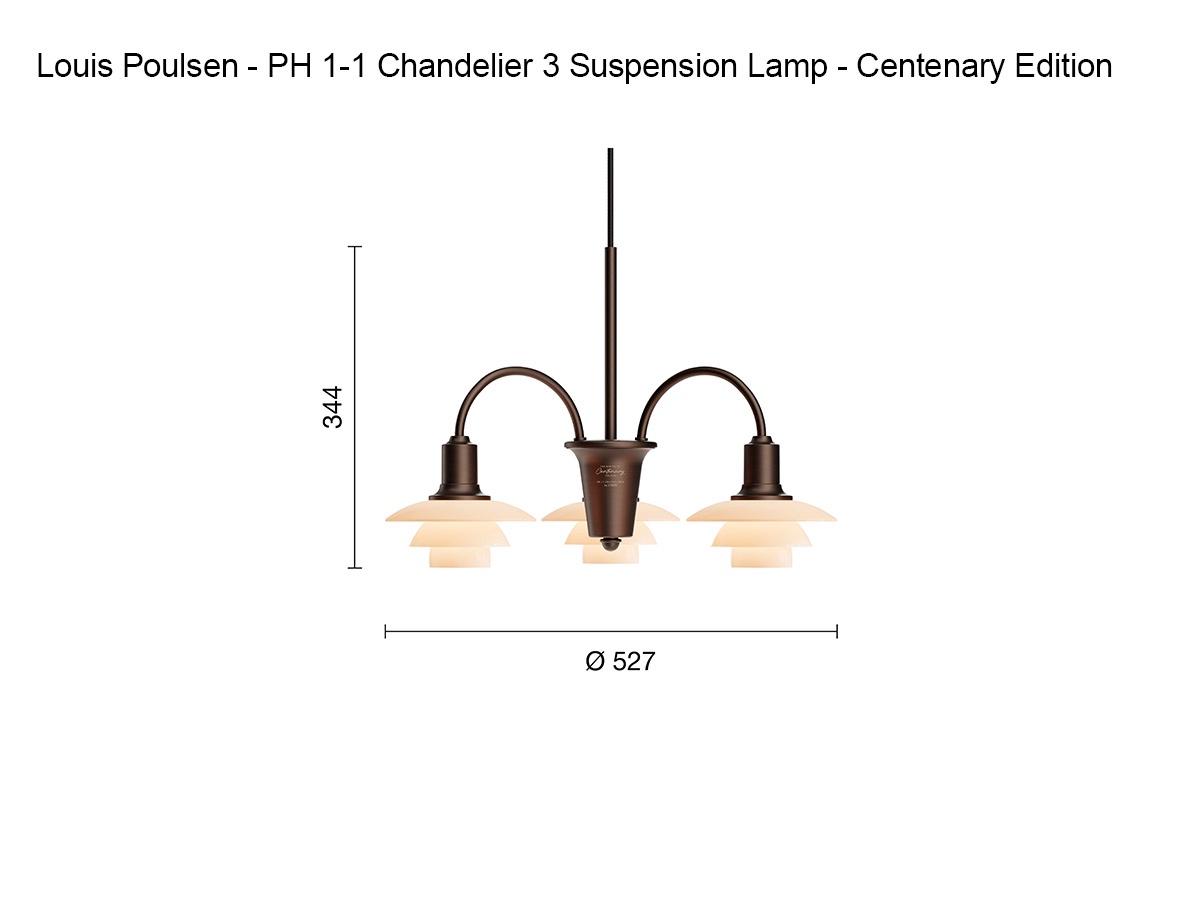 Louis Poulsen Ph 1 1 Chandelier 3 Suspension Lamp Edition Del Centenario