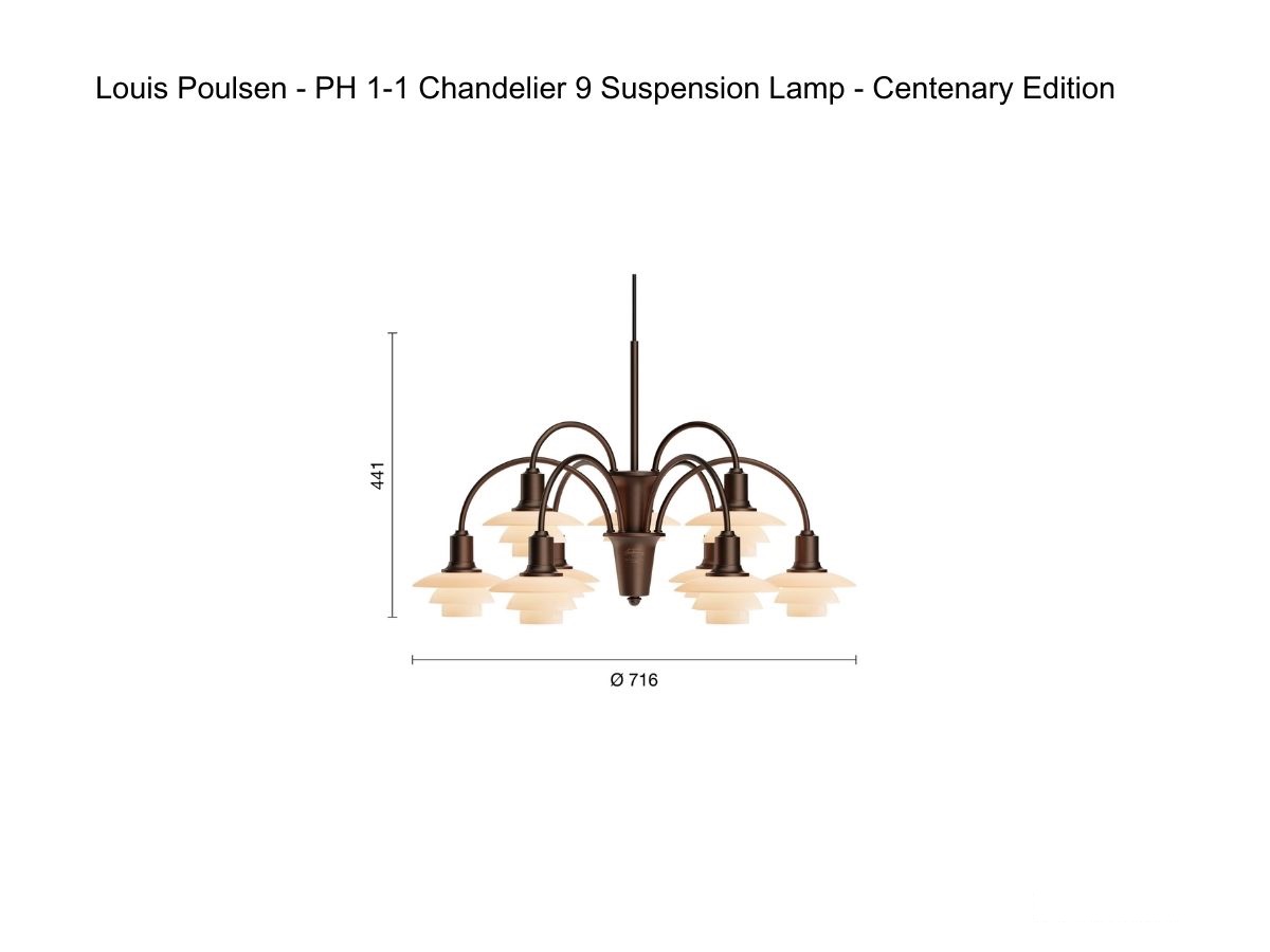 Louis Poulsen Ph 1 1 Chandelier 9 Suspension Lamp Edition Del Centenario