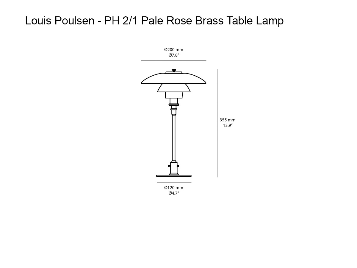Louis Poulsen Ph 21 Table Lamp Pale Rose Brass