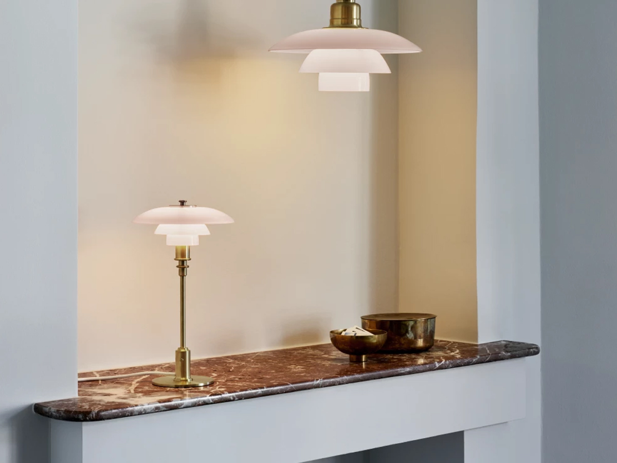 Louis Poulsen Ph 21 Table Lamp Pale Rose Brass