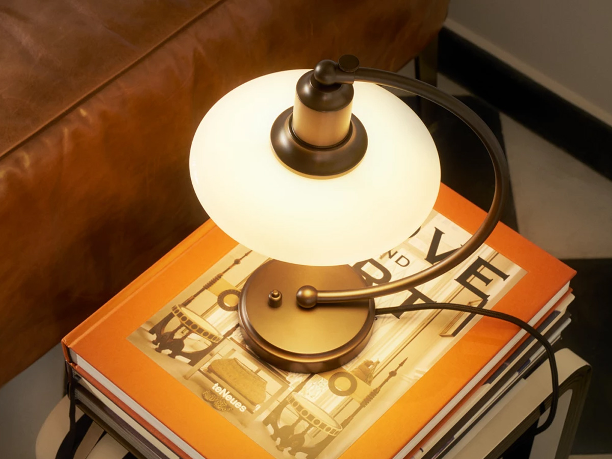 Louis Poulsen Ph 22 Luna Aged Brass Opal Table Lamp