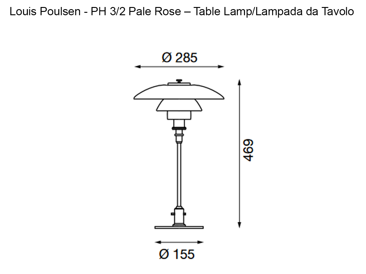 Louis Poulsen Ph 32 Pale Rose Table Lamp