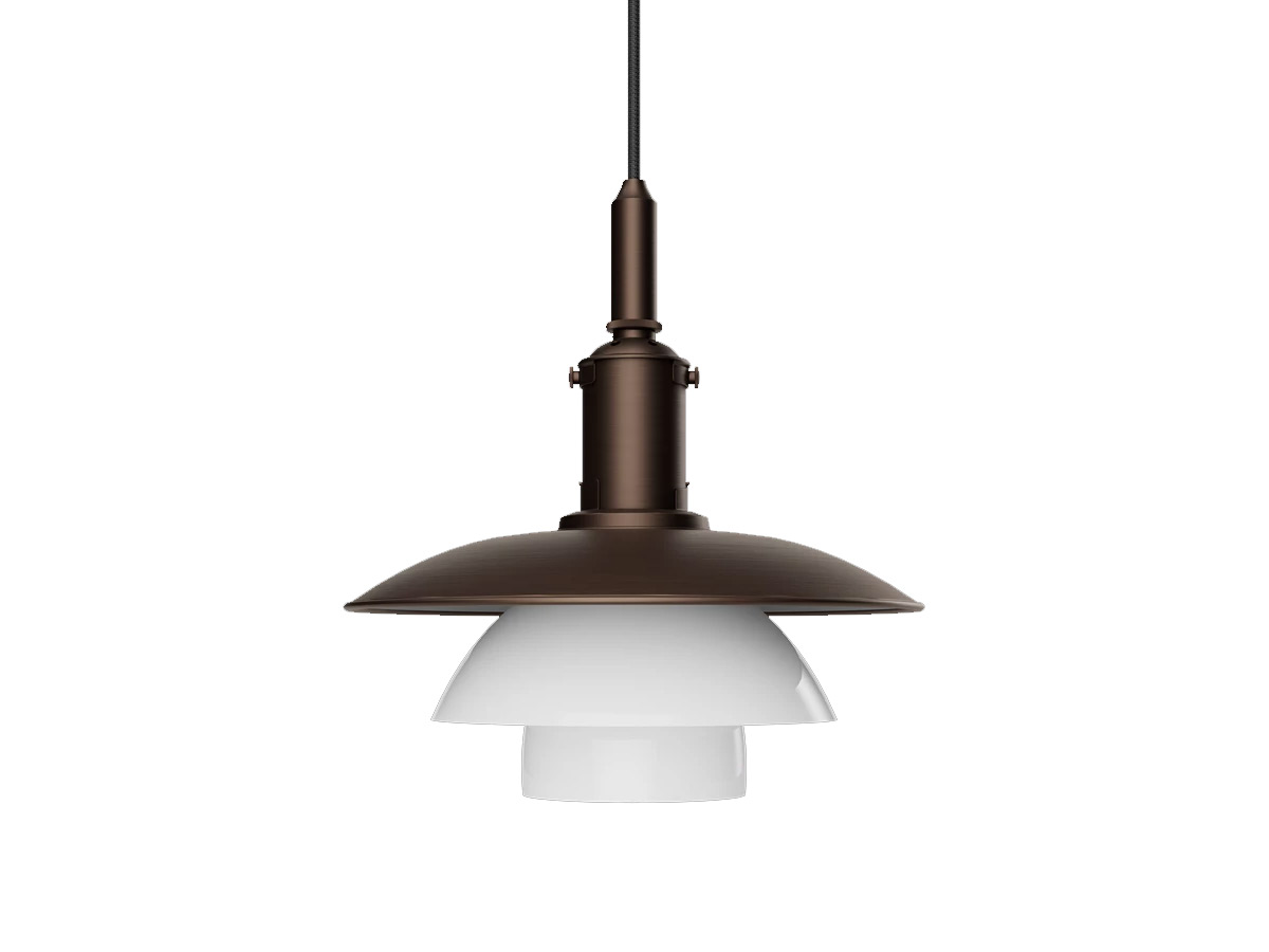 Louis Poulsen Ph 33 Aged Brass Opal Suspension Lamp