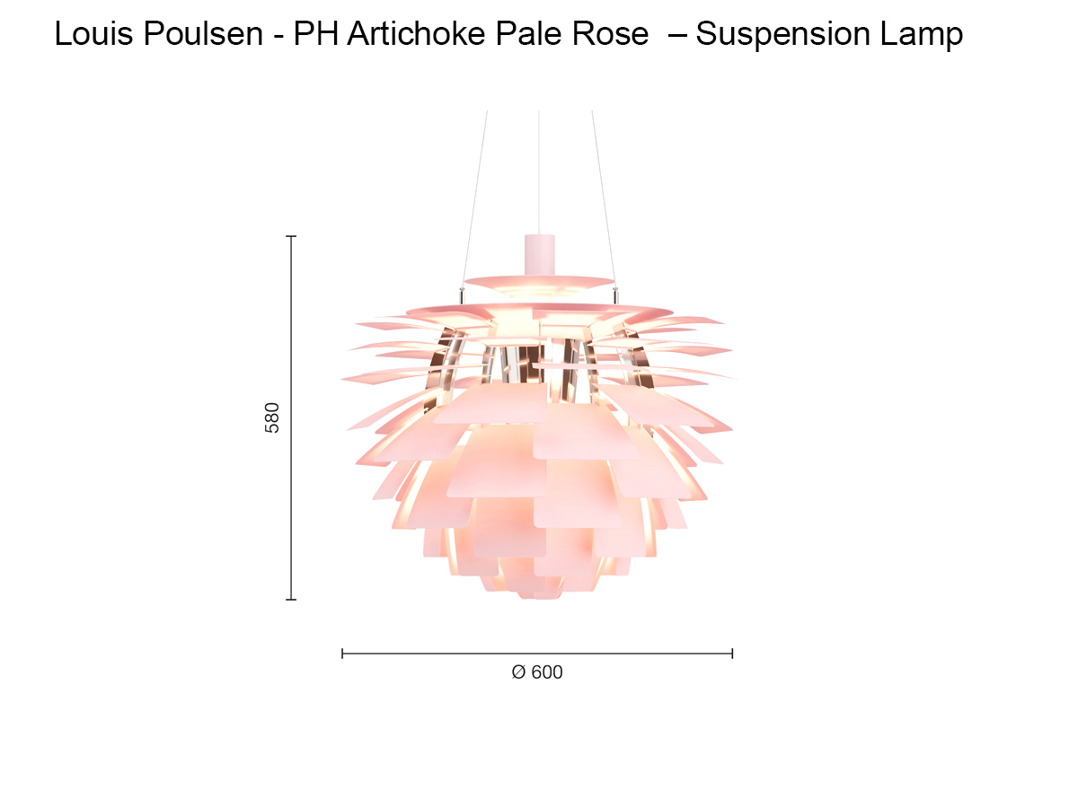 Louis Poulsen Ph Artichoke Pale Rose Suspension Lamp