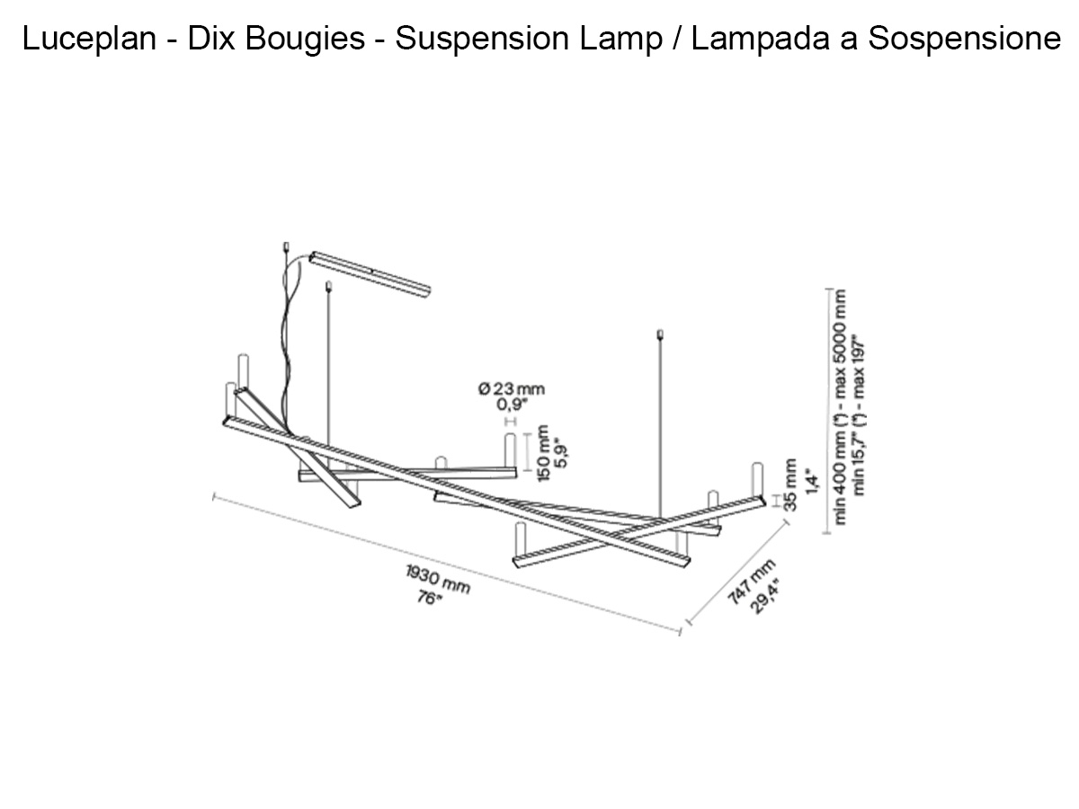 Luceplan Dix Bougies Suspension Lamp