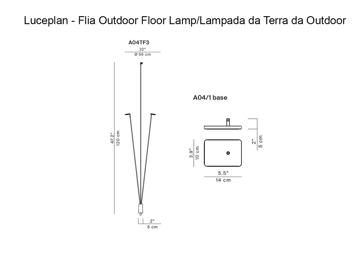 Luceplan Flia Outdoor Floor Lamp 3 Stems