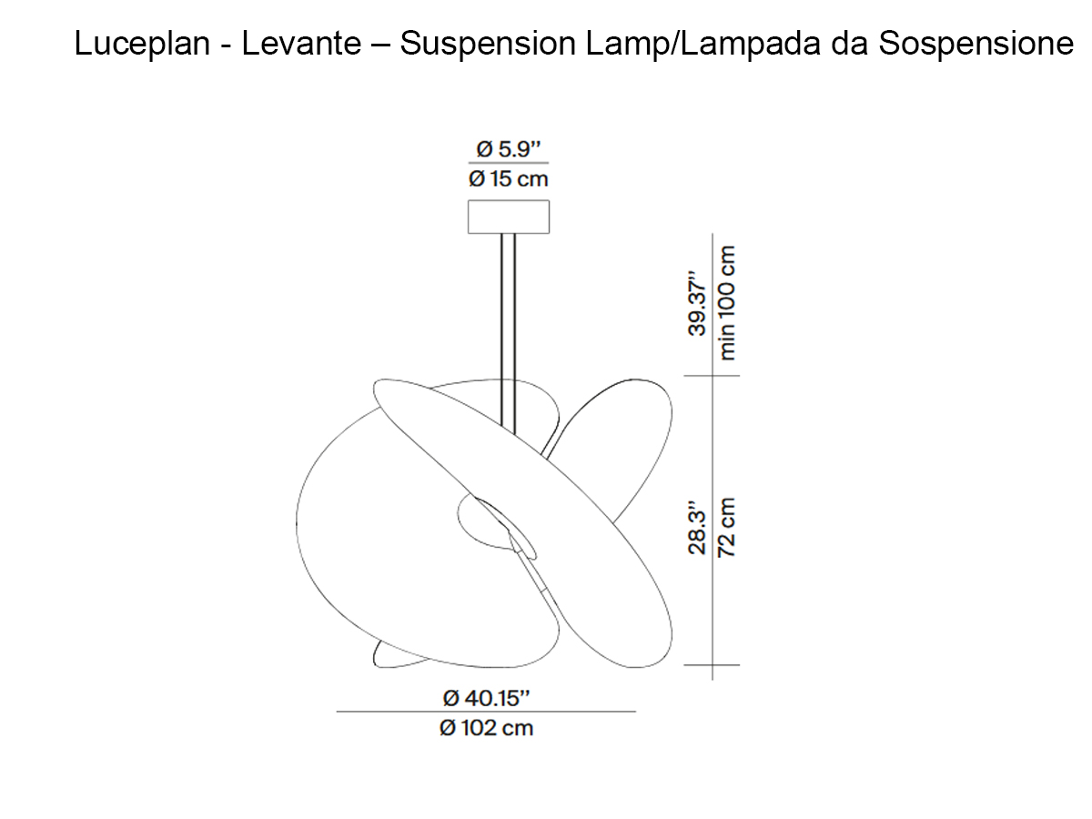 Luceplan Levante O102 Suspension Lamp
