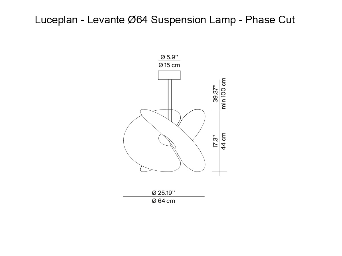 Luceplan Levante O64 Suspension Lamp Phase Cut