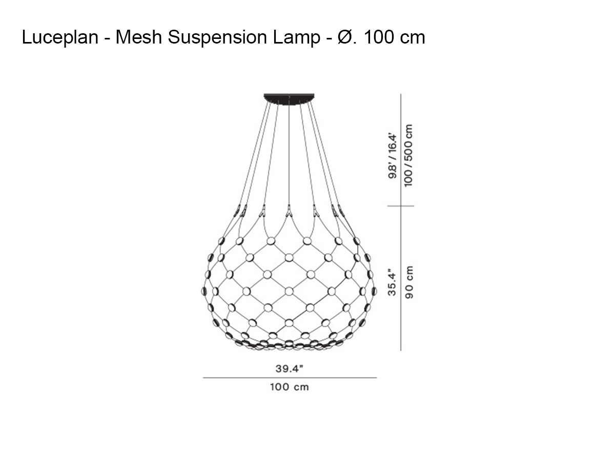 Luceplan Mesh Suspension Lamp O 100 Cm