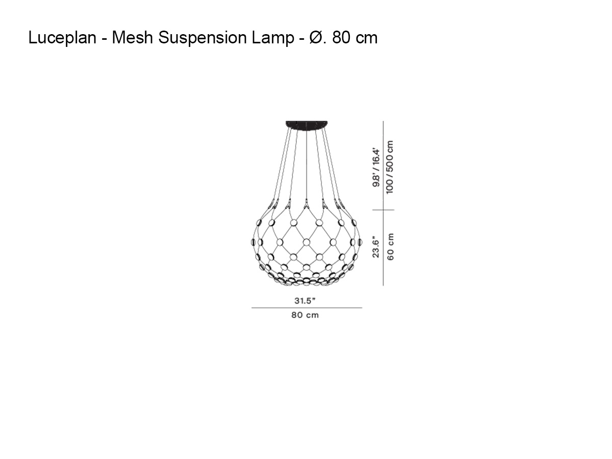 Luceplan Mesh Suspension Lamp O 80 Cm