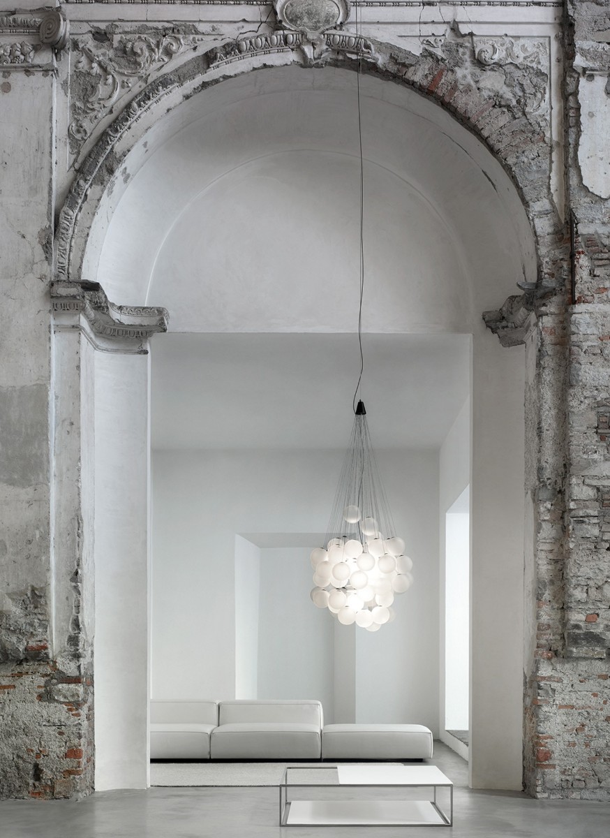 Luceplan Stochastic 72 Suspension Lamp Opal 2700k