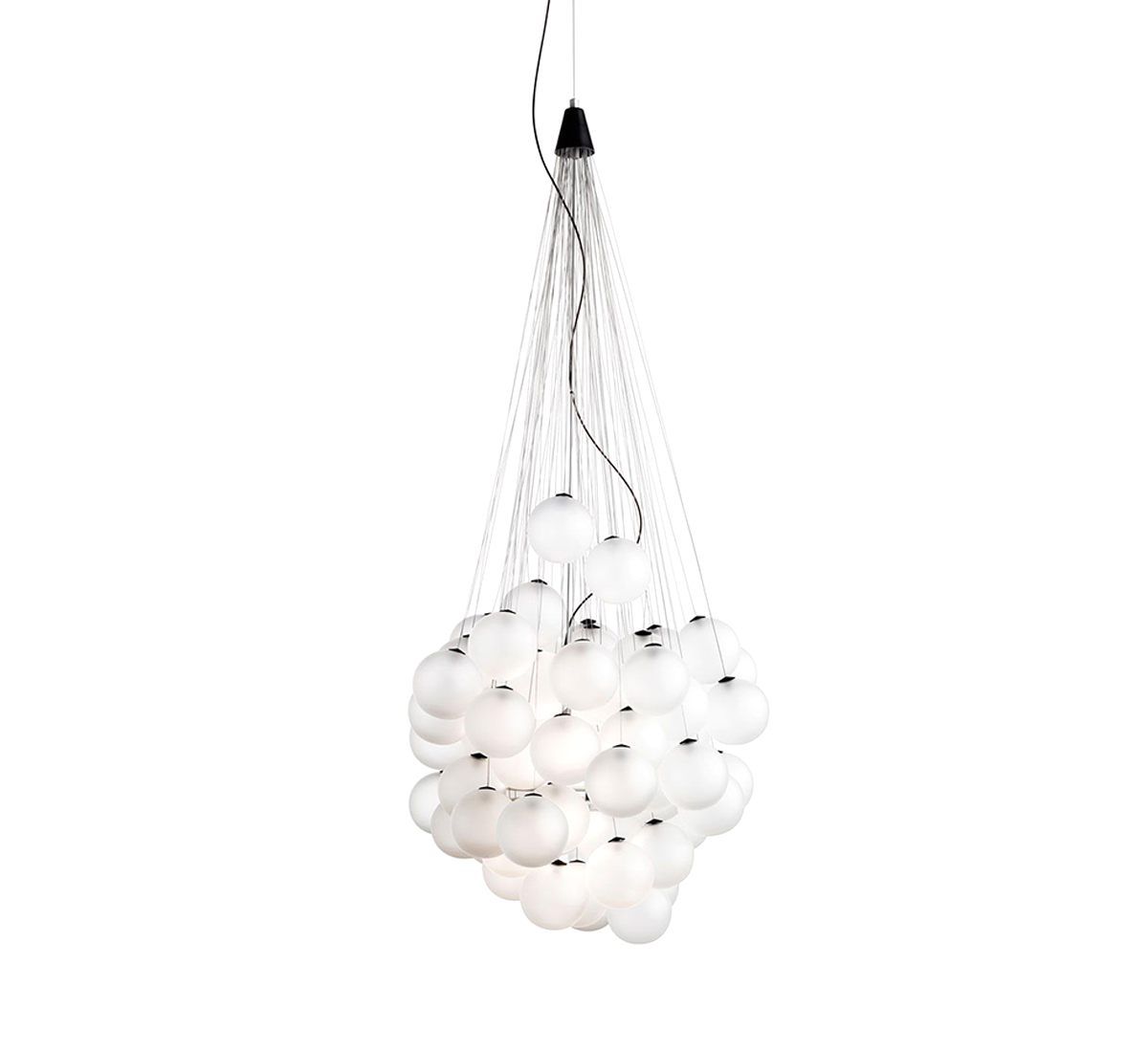Luceplan Stochastic D87cw 48 Spheres White Opaline Suspension Lamp