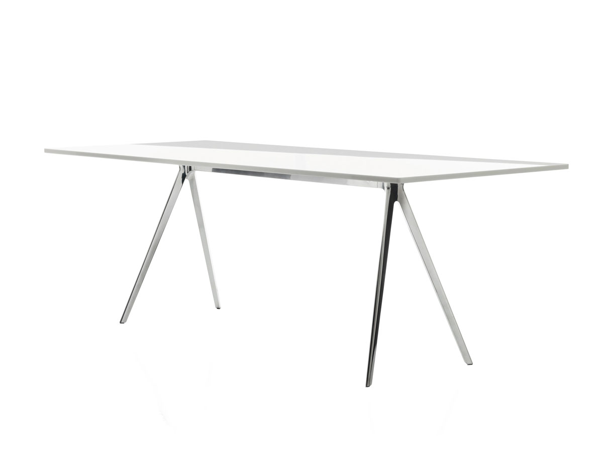 Magis Baguette Table 200x90 Polished Base Transparent Glass Top