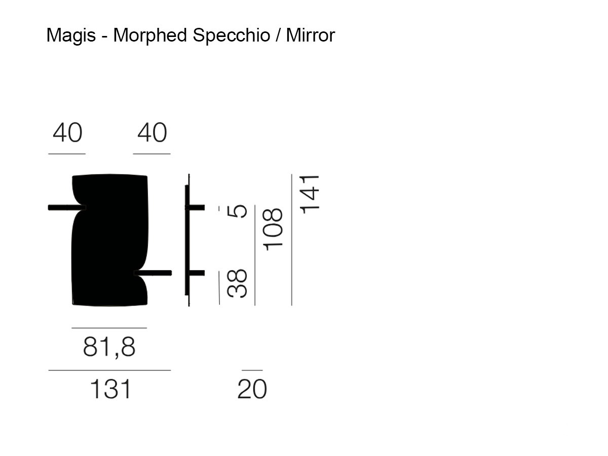 Magis Morphed Mirror With Two Shelves