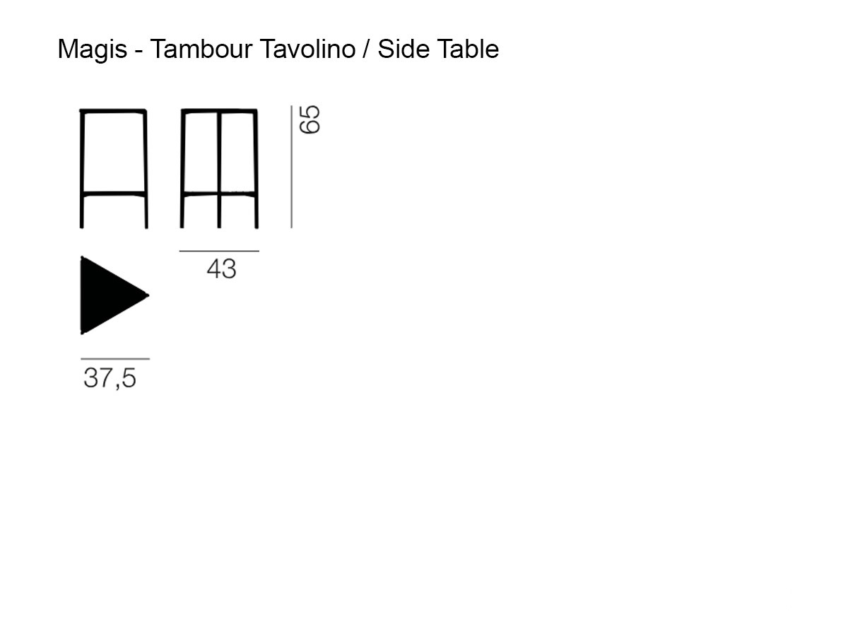 Magis Tambour Triangular Side Table Outdoor