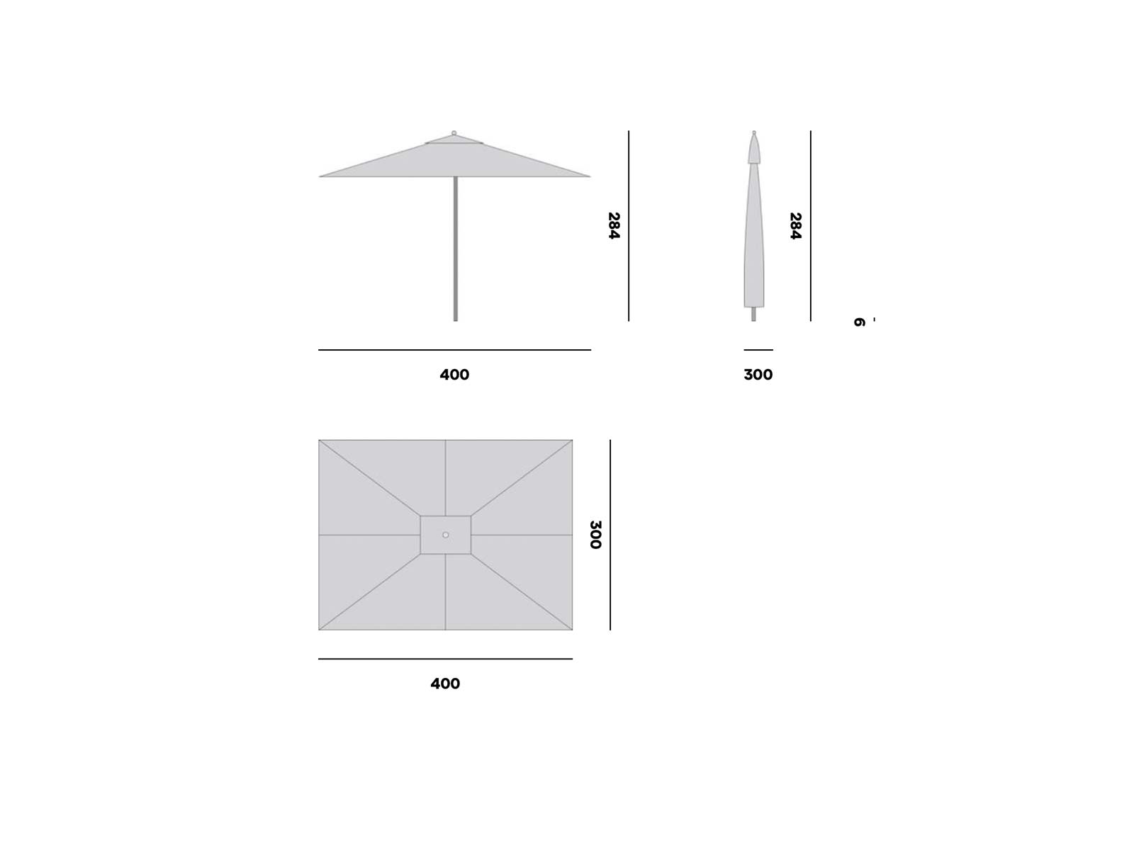 Manutti Centra Max Parasol Teak Pole