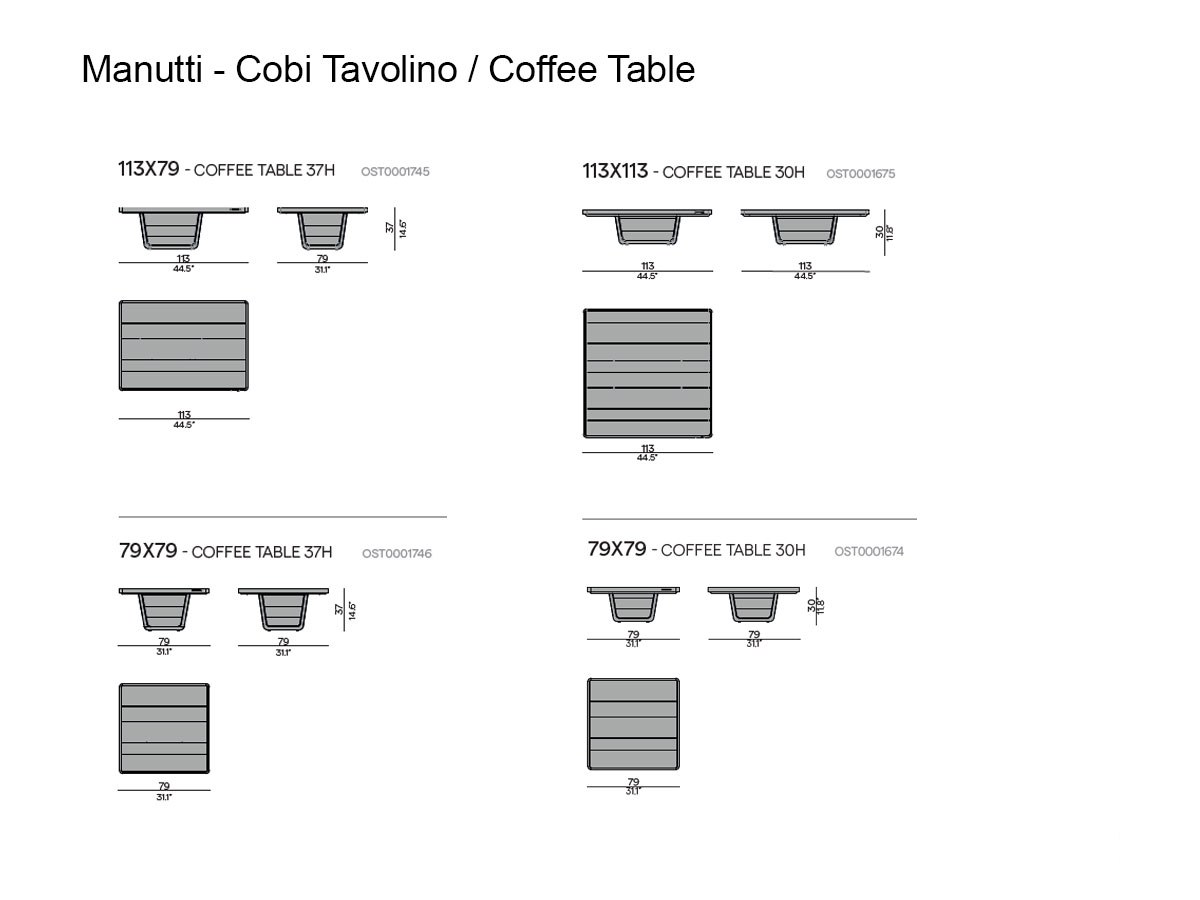 Manutti Cobi Coffee Table Collection