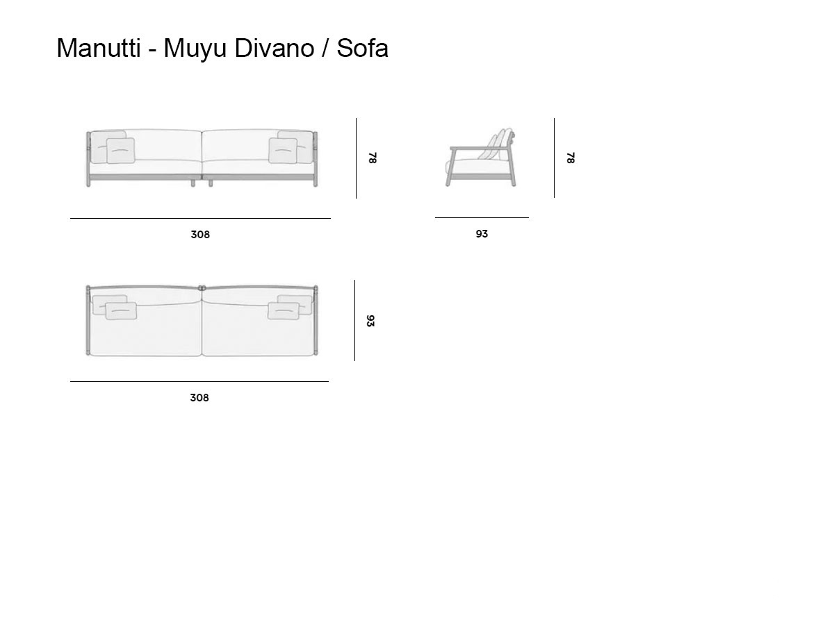 Manutti Muyu Sofa 3 Seats Outdoor