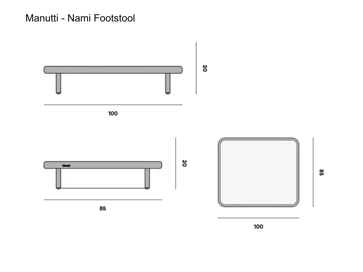 Manutti Nami Footstool With Ceramic Top