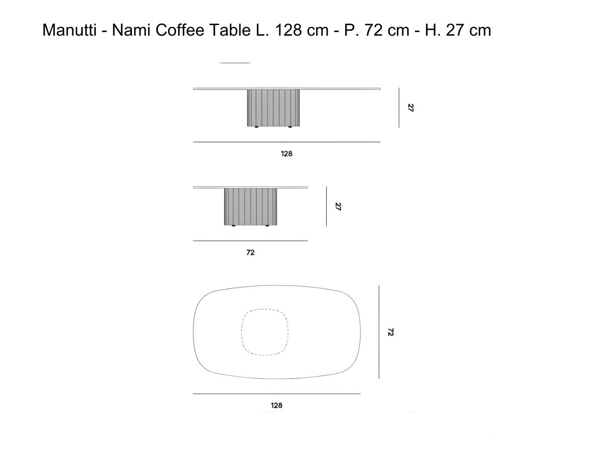 Manutti Nami Coffee Table L 128 Cm P 72 Cm H 27 Cm