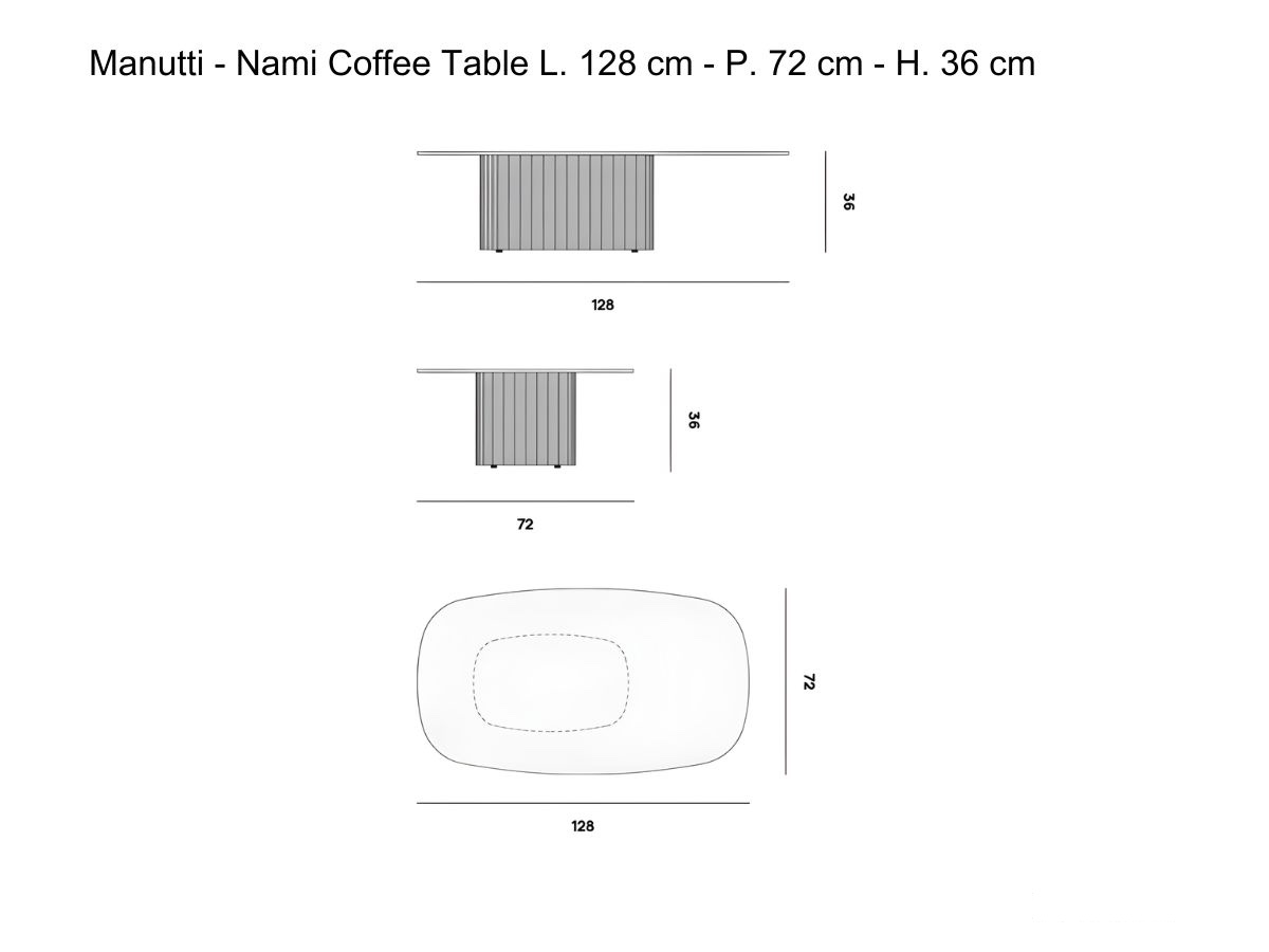 Manutti Nami Coffee Table L 128 Cm P 72 Cm H 36 Cm