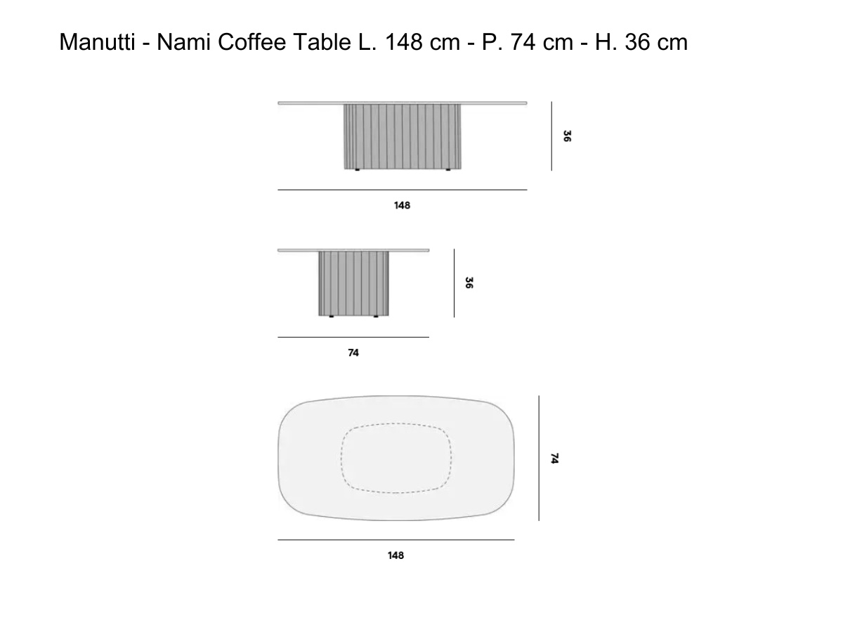 Manutti Nami Coffee Table L 148 Cm P 74 Cm H 36 Cm