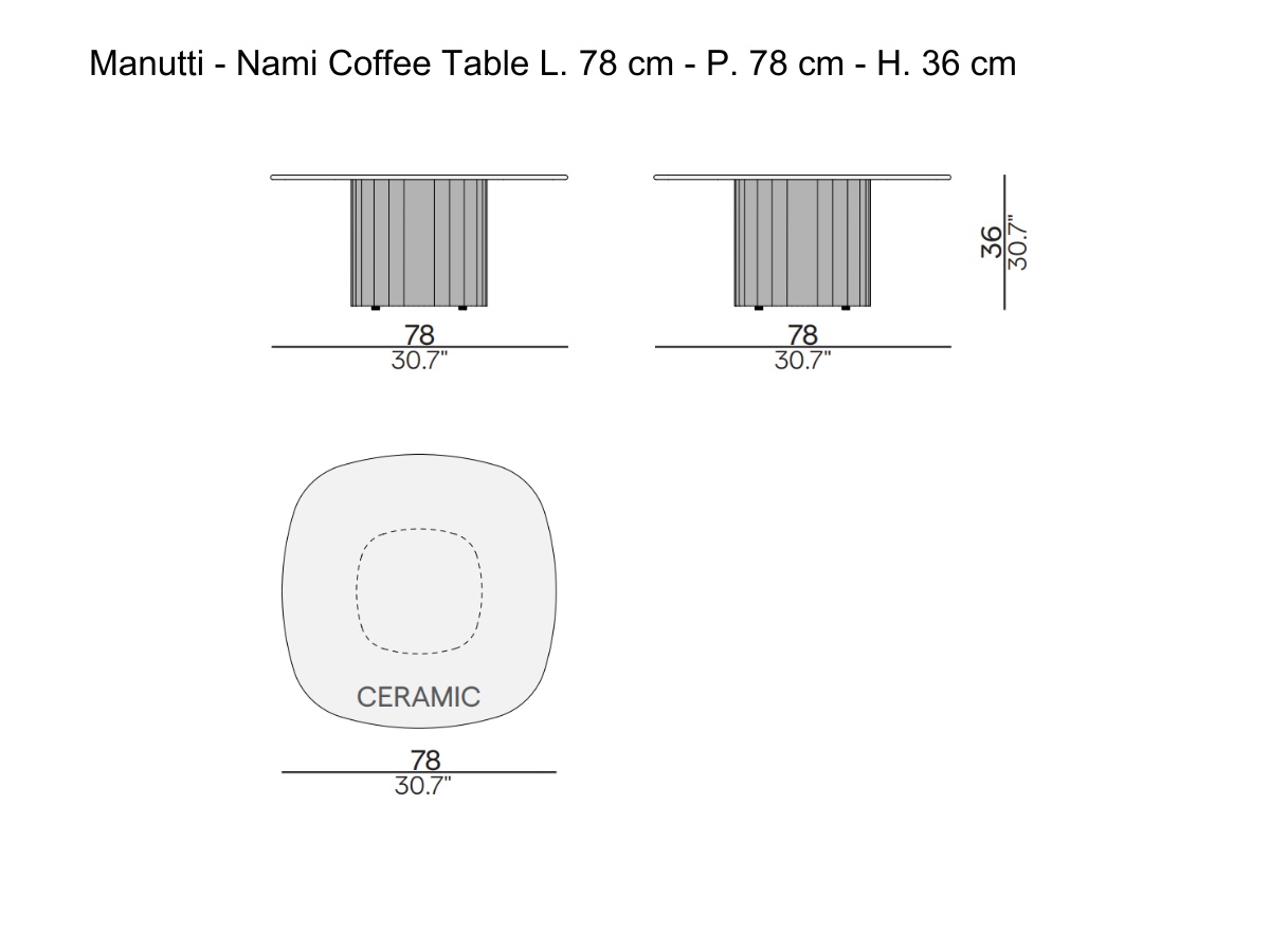 Manutti Nami Coffee Table L 78 Cm P 78 Cm H 36 Cm