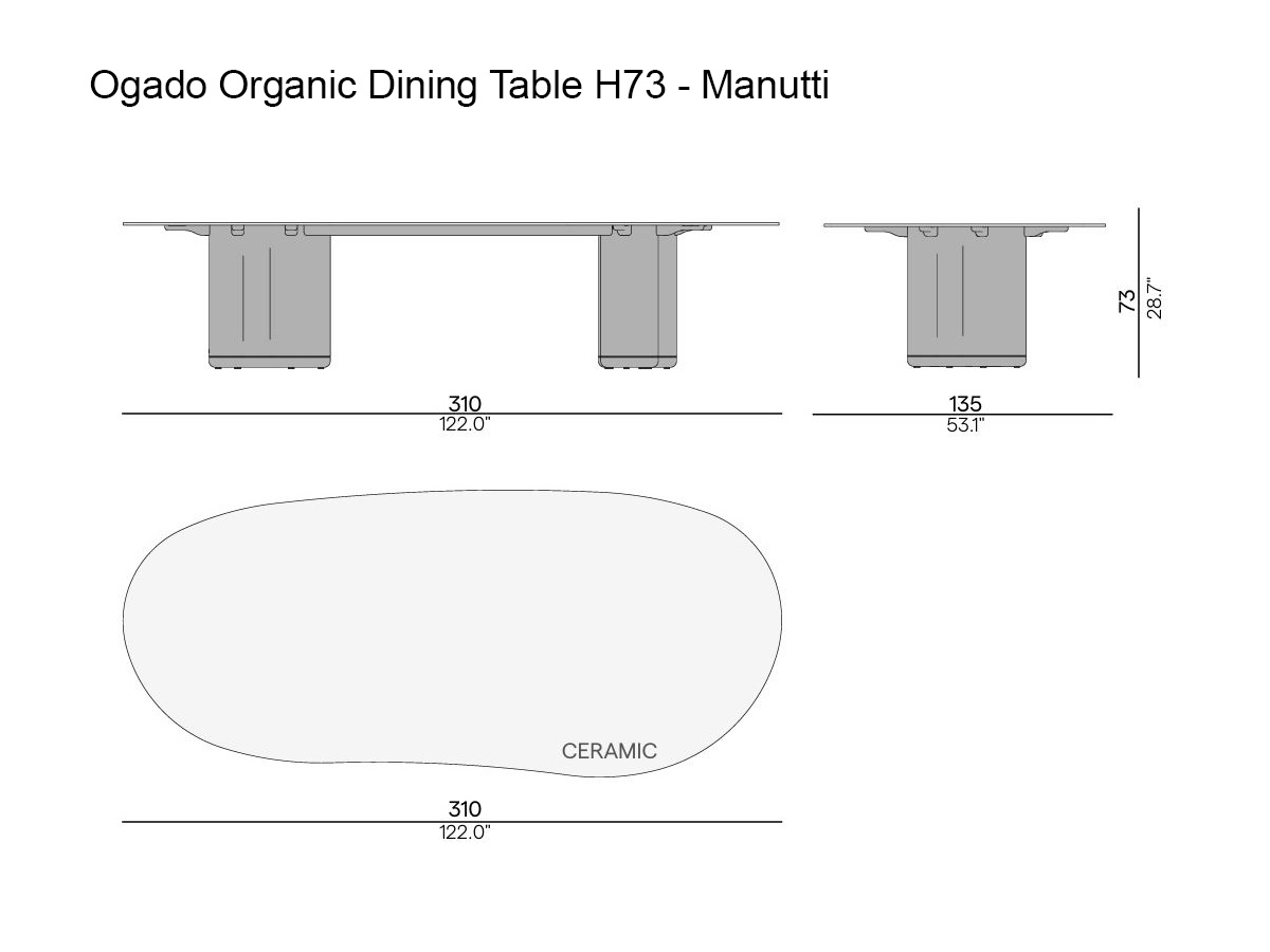 Manutti Ogado Organic Table H73