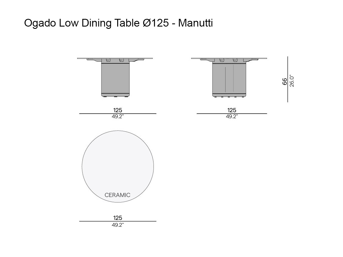 Manutti Ogado Low Dining Table O125