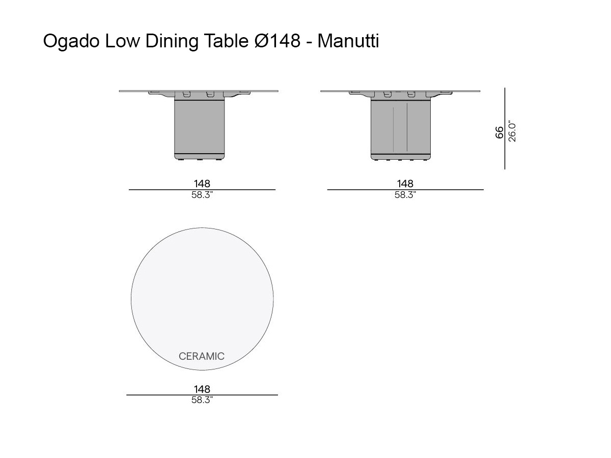 Manutti Ogado Low Dining Table O148