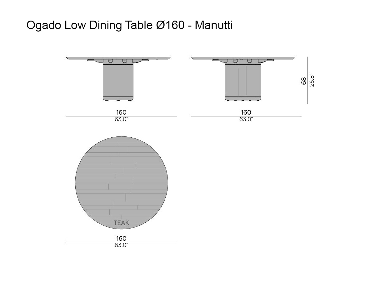 Manutti Ogado Low Dining Table O160