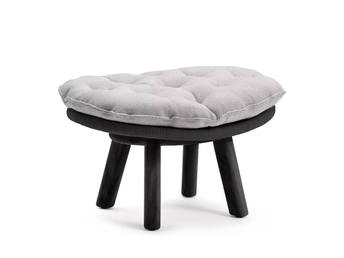 Manutti Sandua Footstool Teak C145 Salty White Cushion