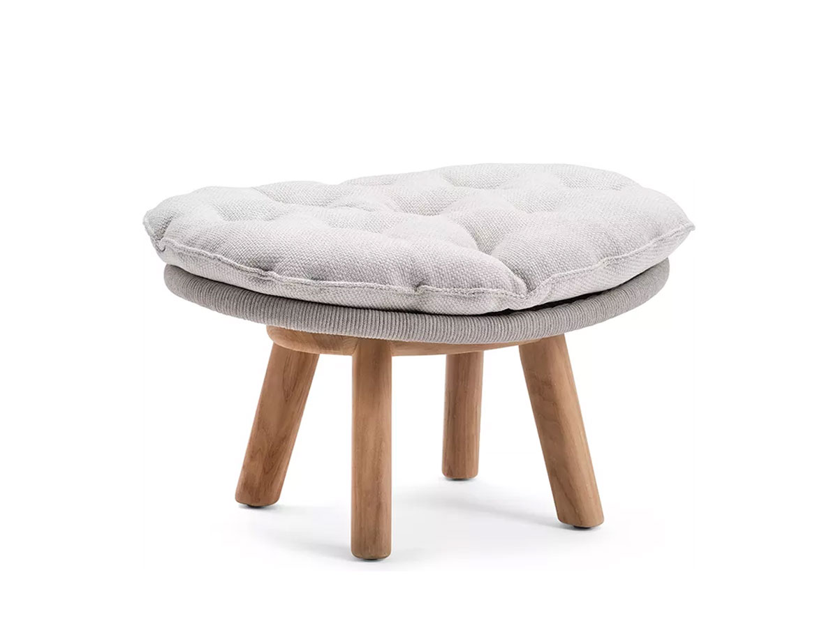 Manutti Sandua Footstool Teak C145 Salty White Cushion