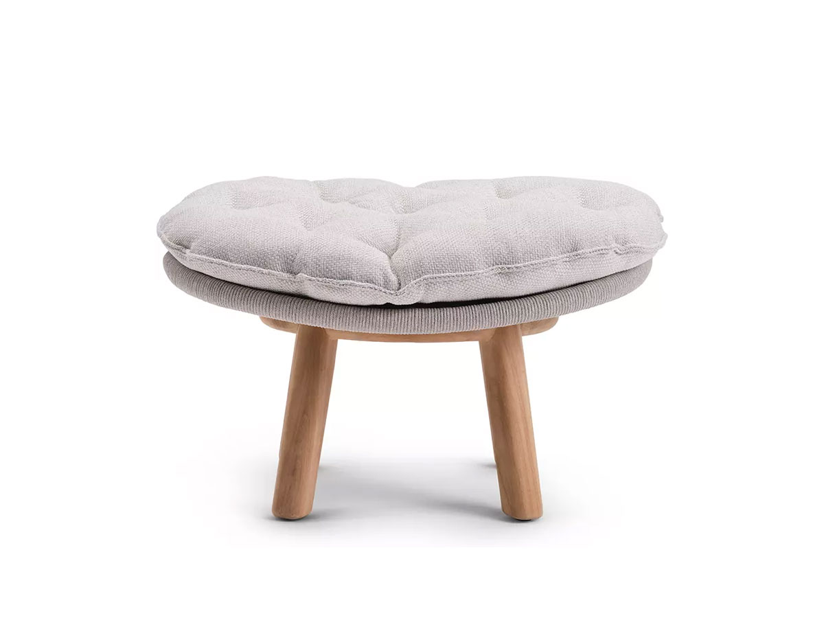 Manutti Sandua Footstool Teak C145 Salty White Cushion