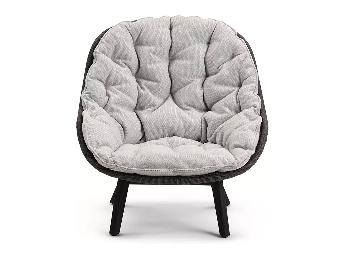 Manutti Sandua Outdoor Lounge Chair High Back Teak C145 Salty White Cushion