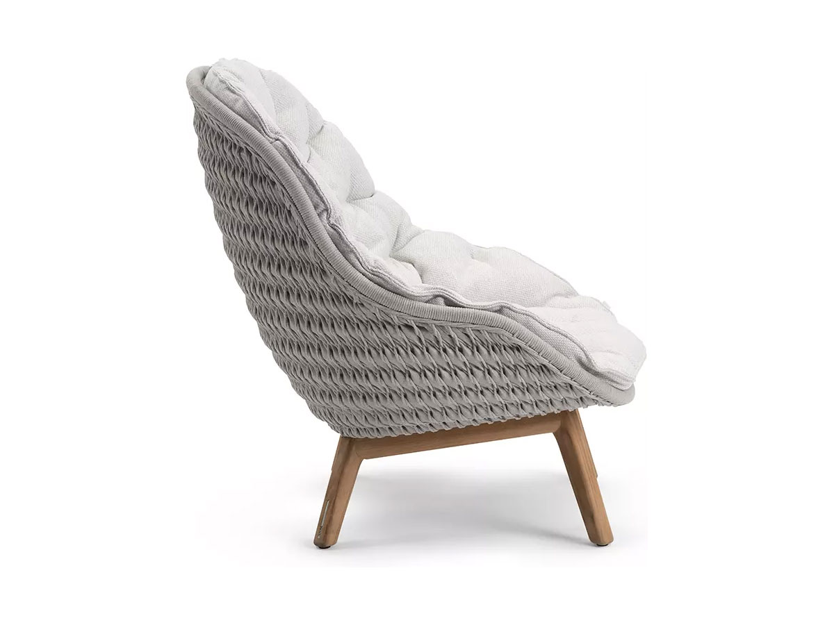 Manutti Sandua Outdoor Lounge Chair High Back Teak C145 Salty White Cushion