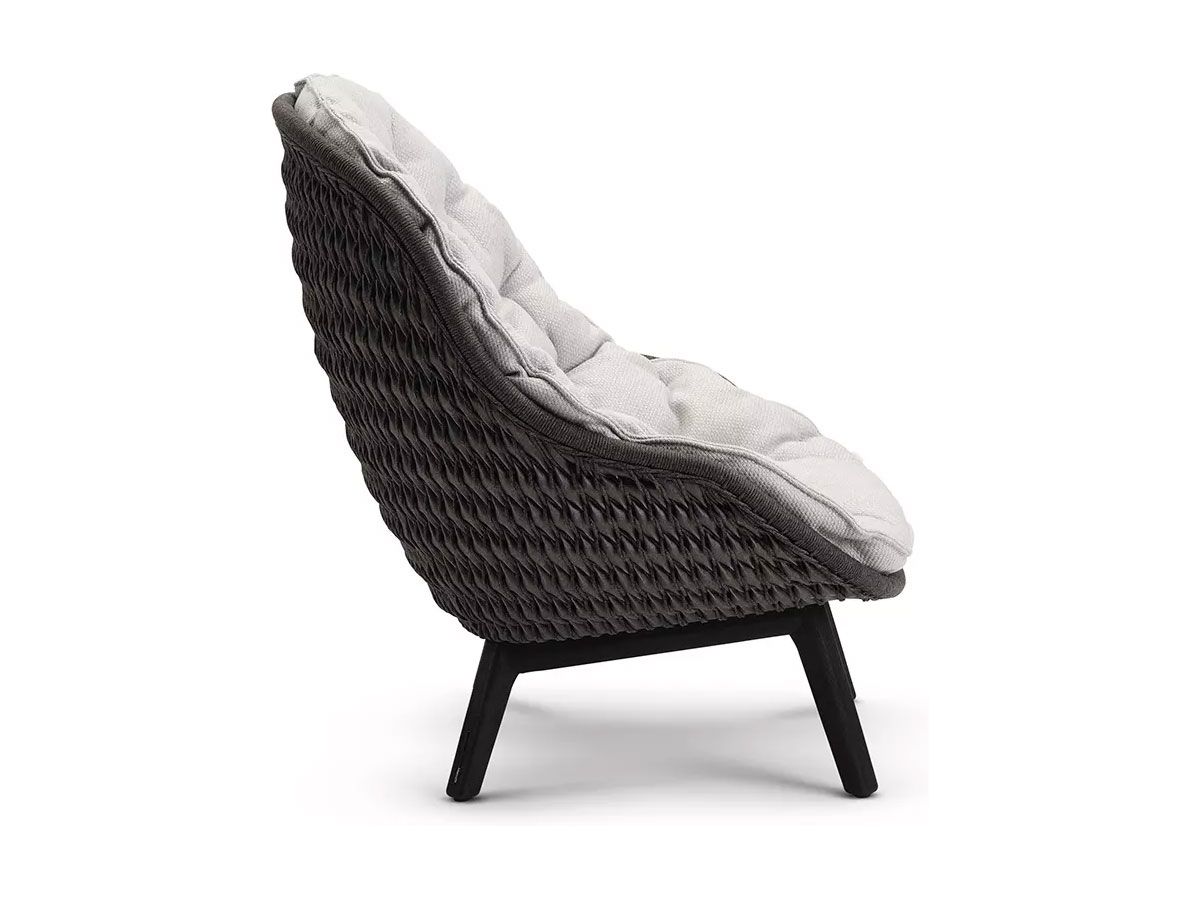 Manutti Sandua Outdoor Lounge Chair High Back Teak C145 Salty White Cushion
