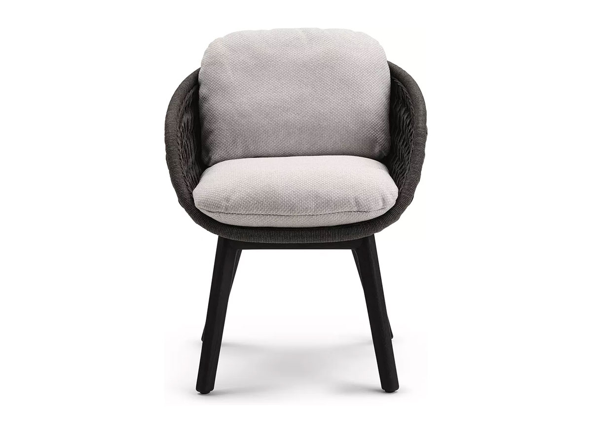 Manutti Sandua Dining Chair Teak C145 Salty White Cushion