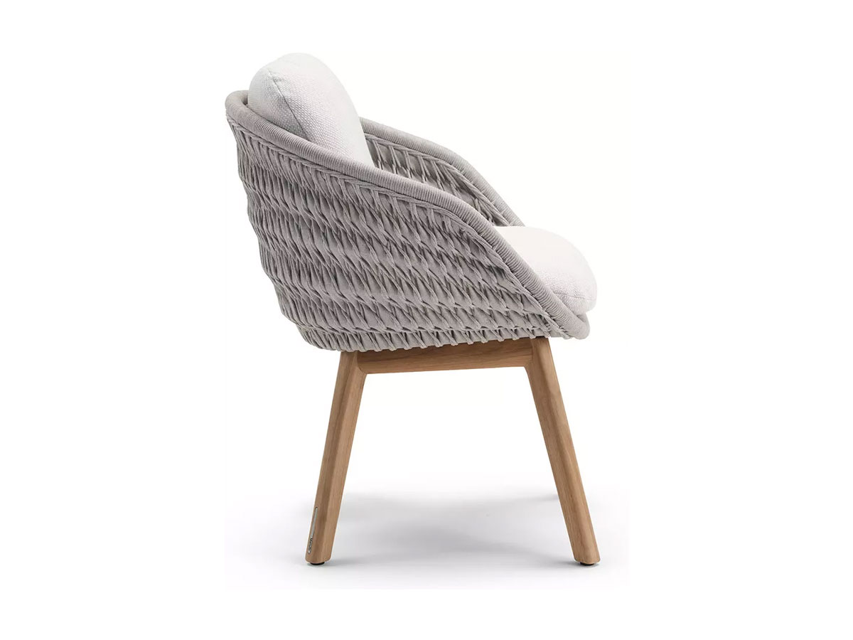 Manutti Sandua Dining Chair Teak C145 Salty White Cushion