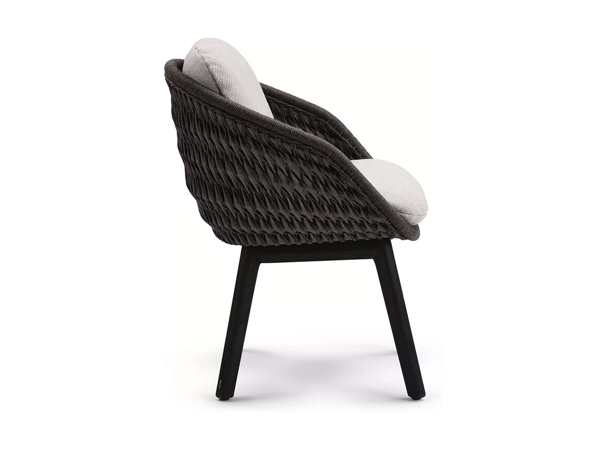 Manutti Sandua Dining Chair Teak C145 Salty White Cushion