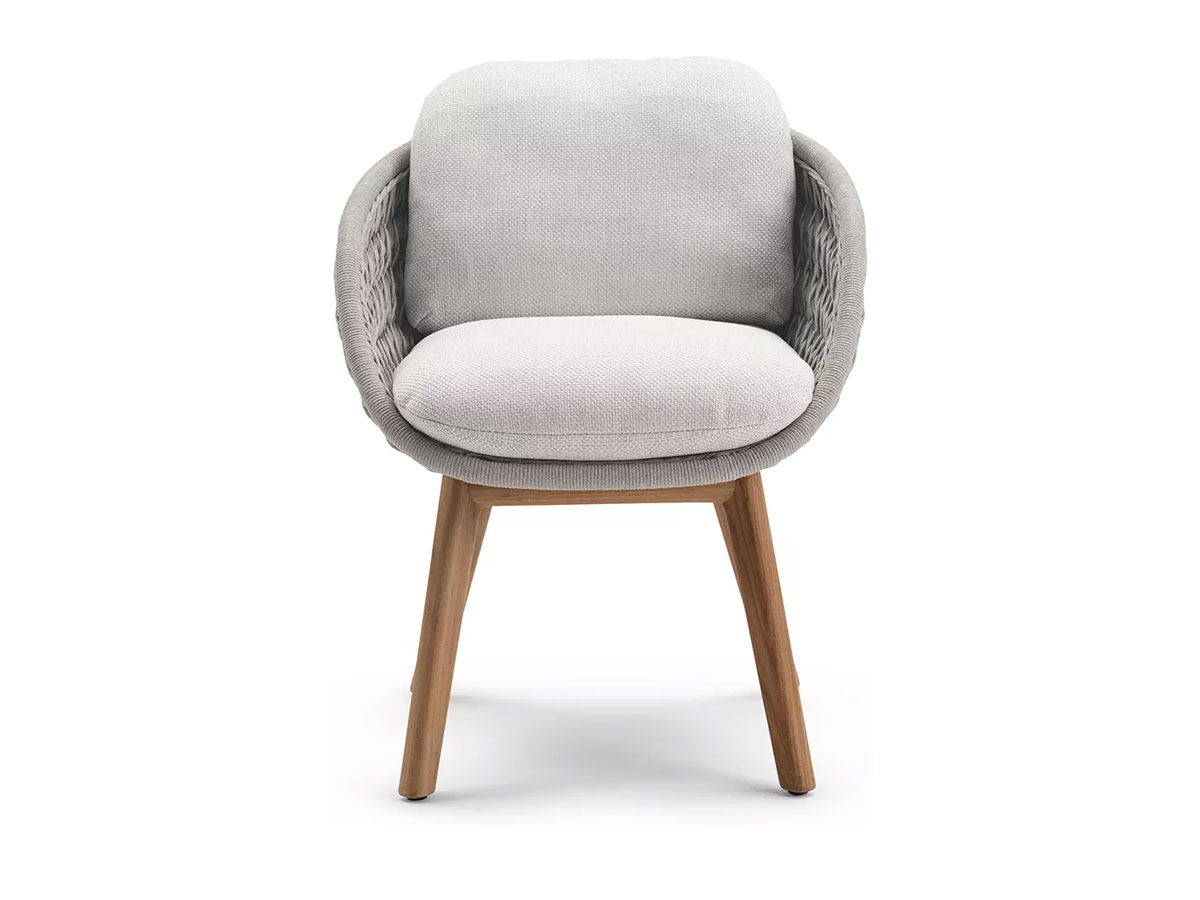 Manutti Sandua Dining Chair Teak C145 Salty White Cushion