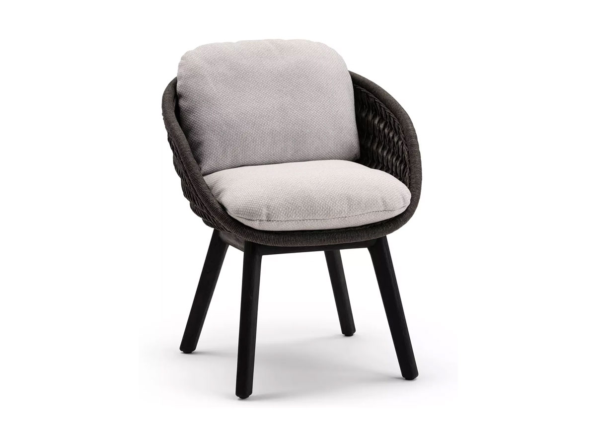 Manutti Sandua Dining Chair Teak C145 Salty White Cushion