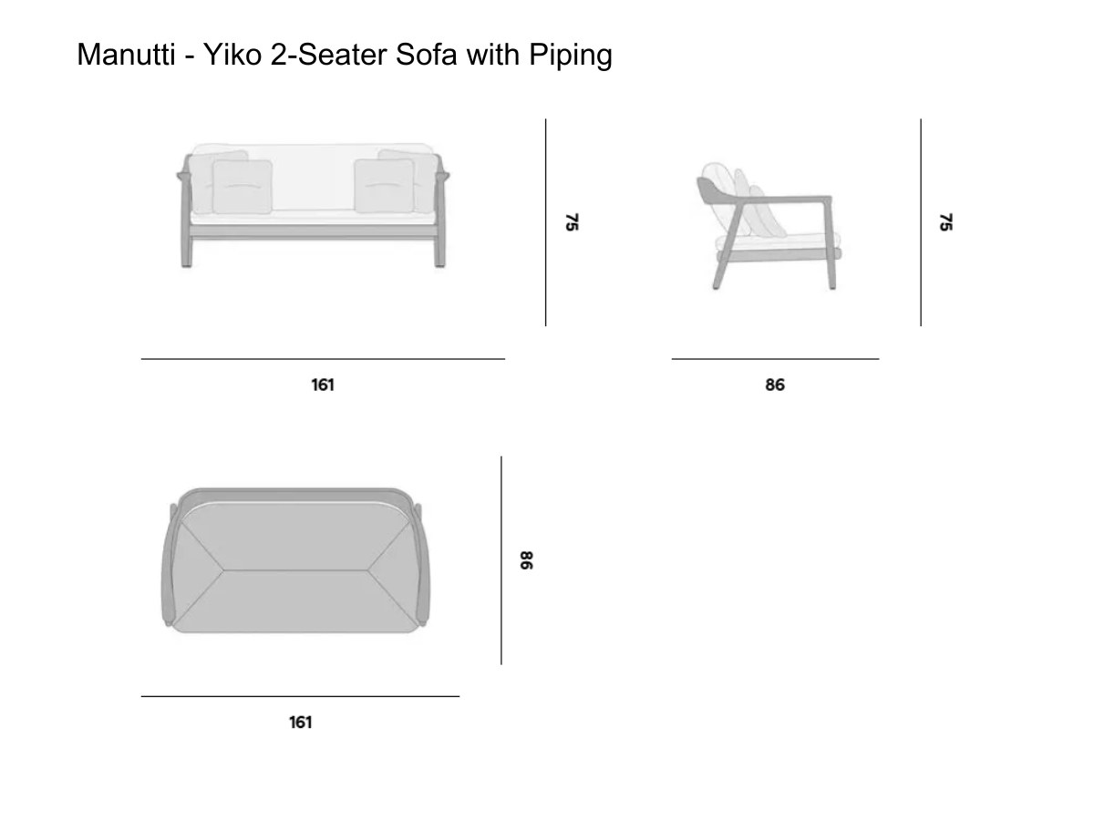 Manutti Yiko 2 Seater Sofa With Piping