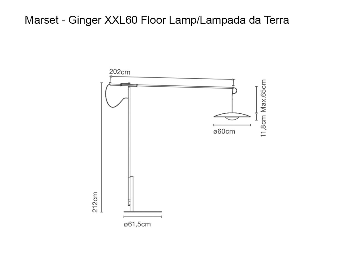 Marset Ginger Xxl 60 Wenge Floor Lamp